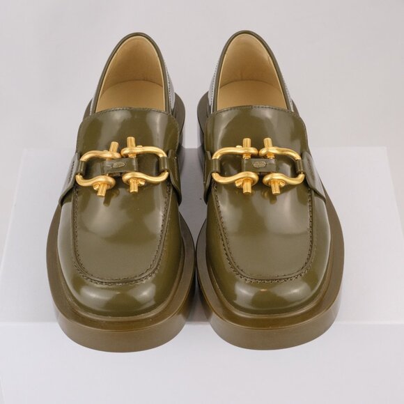 Bottega Veneta Monsieur Patent Leather Loafers, Dark Olive Green, EU 36 / US 6 - Picture 3 of 12